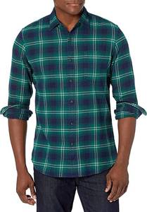lot 10391 image: Amazon Essentials Slim Large Size BlueGreen Flannel