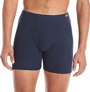 lot 10415 image: Hanes XL Boxer Briefs, Pack Of 12, Black, Gray, And Blue