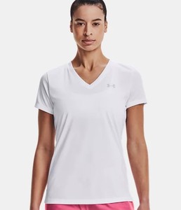 lot 10417 image: Under Armour Womens XL White V Neck T Shirt