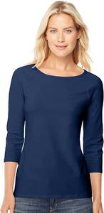 lot 10423 image: Hanes XXL Elbow Length Sleeve Shirt, Dark Blue