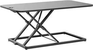 lot 10372 image: SMUG Converter Adjustable Height Riser, Sit Stand Desk Dual Monitor and Laptop Workstation, 31in, Black