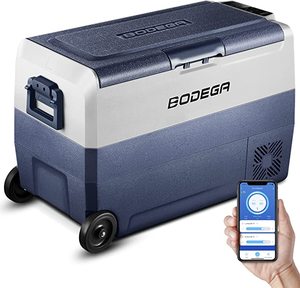 lot 10386 image: BODEGA 12 Volt Refrigerator, Portable Freezer, Car Fridge Dual Zone WIFI APP Control, 53 Quart - Retail $449.99