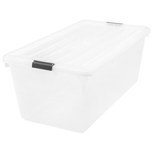 lot 1739 image: IRIS USA Plastic Bins, 3 Pack, 31 x 1