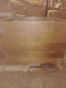 lot 5183 image: 10 Large Wood Roll Out Shelves for Cabinets