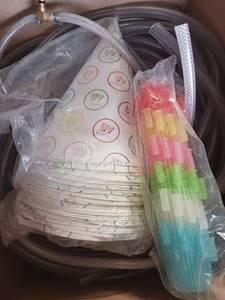lot 5208 image: Lot of Tubing, Vodka Party Hats, Disposable Shot Glasses
