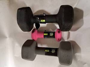 lot 5220 image: (3) Dumbbells - 10lb  2lb  12lb