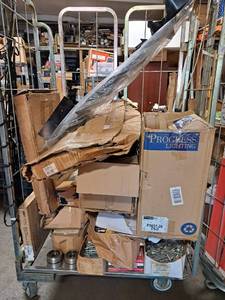 lot 7035 image: Lot assortment, full cart, hardware, Polaris UTV parts, bearings, can lights, see pictures