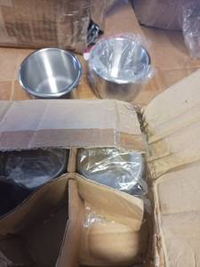 lot 5361 image: Lot of tin cups, large brackets