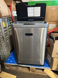 lot 6521 image: stainless steel sensor trashcan-south pallet rack