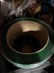 lot 6523 image: 10,000 foot roll of Signode poly green 12 strapping loc-m2a