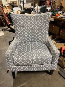 lot 4001 image: Used Madison Park Shelter Wing Chair gray and white