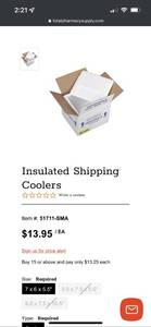 lot 4020 image: (9) 2�� thick foam shipping coolers transporters