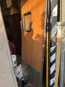lot 4022 image: Ellison stainless and wood grain swinging restaurant kitchen commercial door