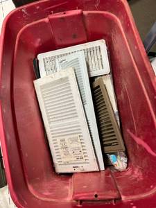 lot 4034 image: bin full of floor and wall ac furnace hvac register vents.