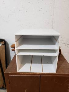 lot 8692 image: table top adjustable shelf file unit wood