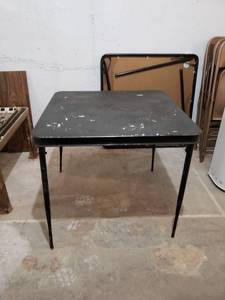 lot 8699 image: Black all metal card table