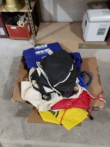 lot 8757 image: box full of reusable cloth bags