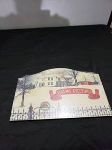lot 8771 image: factory sealed seasons greetings wood sign