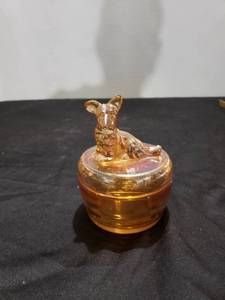 lot 8773 image: orangey iridecent dish wdog