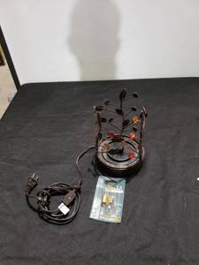 lot 8787 image: Pink zebra wax warmer ring and light works