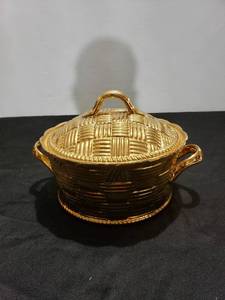 lot 8794 image: Hall China gold dish