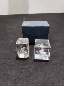 lot 8801 image: pair small paperweights wbox