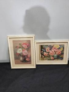 lot 8858 image: pair old flower pictures