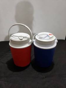 lot 8879 image: pair redblue thermos