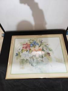 lot 8901 image: signed flower picture