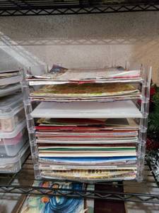lot 8919 image: 8-shelf 12x12 file for scrapbooking  all paperckear protective paper covers