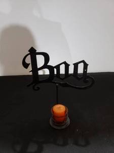 lot 8963 image: Boo glittery candlehokder