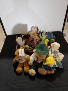 lot 9191 image: basket full of bearsTY beanie babies
