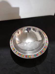 lot 9234 image: heavy metal mosaic bowl Mikasa