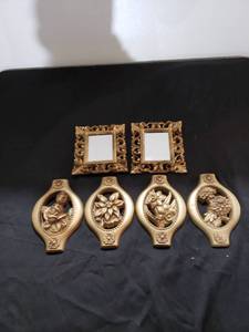 lot 9238 image: lot gold plastic mirrorsplaster wall plaques