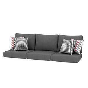 lot 1100001 image: Creative Living Patio 24x24 Replacement Cushions with Decorative Pillows, 7Piece Set, Grey