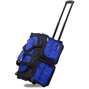 lot 1100009 image: Dejuno 20-Inch Carry-on Rolling Duffle Bag, Blue