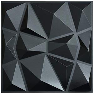 lot 1100070 image: Art3d 3D Paneling Textured 3D Wall Design, Black Diamond, 19.7 x 19.7 (12 Pack)