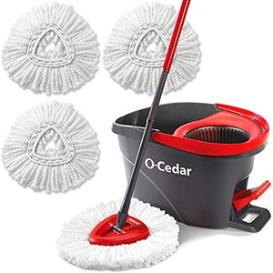 lot 1100081 image: O-Cedar Easywring Microfiber Spin Mop & Bucket Floor Cleaning System with 3 Extra Refills