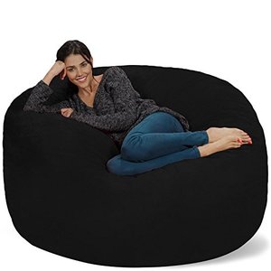 lot 1100095 image: Chill Sack Bean Bag Chair, 5-feet, Microsuede - Black - Cover Only