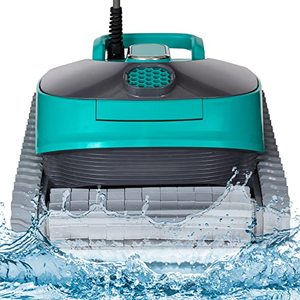 lot 1100100 image: SereneLife - Automatic Robot Pool Cleaner, Pool Cleaning Robot with Three Motors, Wall Climbing, Cleans up to 50ft, Traps and Locks in All Sorts of Dirt and Debris  Retails for $899 