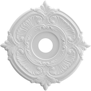 lot 1100018 image: Ekena Millwork CMP19AT Attica Thermoformed PVC Ceiling Medallion (Fits Canopies up to 6 34), 19OD x 3 12ID x 1P