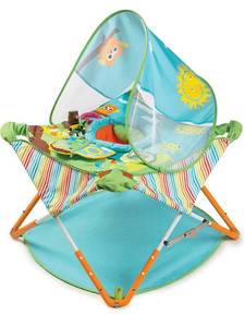 lot 1100039 image: Summer Pop Jump Portable Baby Activity Center Lightweight Baby Jumper with Toys and Canopy for Indoor and Outdoor Use