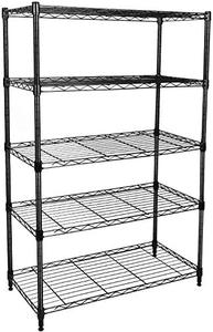 lot 1100128 image: Simple Deluxe Heavy Duty 5-Shelf Shelving Unit, 29 W x 13 D x 61 H, 5 Tier, Black, 1 Pack