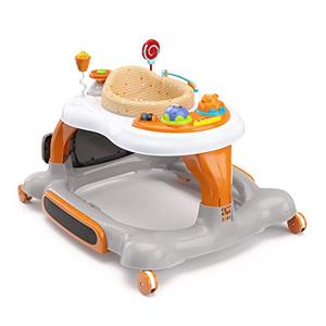 lot 1100153 image: Storkcraft 3-in-1 Activity Walker and Rocker with Jumping Board and Feeding Tray, Interactive Walker with Toy Tray and Jumping Board for Toddlers and Infants, Orange