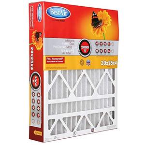 lot 1100170 image: BestAir HW2025-11R Air Cleaning Furnace Filter, MERV 11, Removes Allergens & Contaminants, For Honeywell Models, 20 x 25 x 4, Single Pack