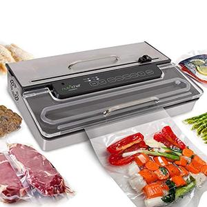 lot 1100172 image: NutriChef PKVS50STS Commercial Grade Vacuum Sealer Machine-400W Automatic Double Piston Pump Air Machine Meat Packing Storage Preservation Sous Vide wDry Wet Seal, Vac Roll Bags, Extra Large, Silver