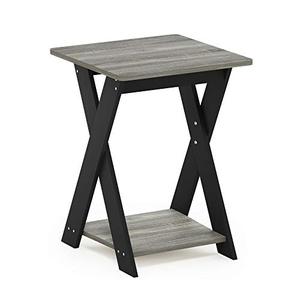 lot 1100204 image: FURINNO Modern Simplistic Criss-Crossed End Table, French Oak Grey