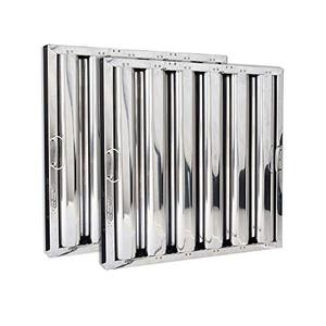 lot 1100238 image: Kleen-Gard Stainless Steel Commercial Kitchen Hood Filter, Range Hood Baffle Grease Filter for Restaurant Kitchen Exhaust Hoods, 20x25x2  Actual Size 19.5 x 24.5 x 1.88 inches  (Pack of 2)