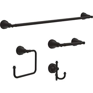 lot 1100239 image: Delta MYN64-MB Mylan 4 Piece Bath Hardware Kit, Matte Black