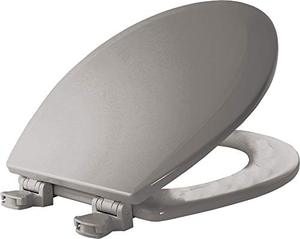 lot 1100294 image: Bemis 500EC 062 Molded Wood Round Toilet Seat With Easy Clean & Change Hinge, Ice Grey